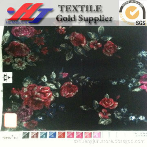 Rose print cotton knit jersey fabric